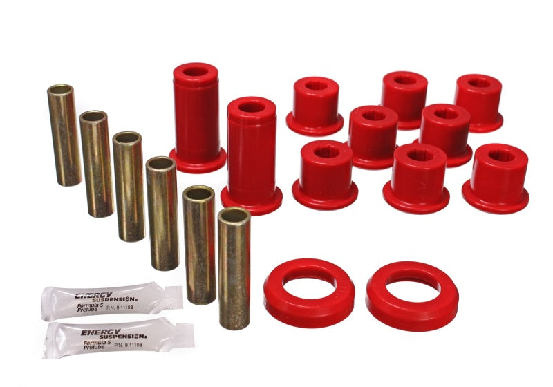 Energy Suspension 82-04 GM S-10/S-15 Pickup 2WD / 82-04 S-10 Blazer Red Rear Leaf Spring Bushing Set - 0