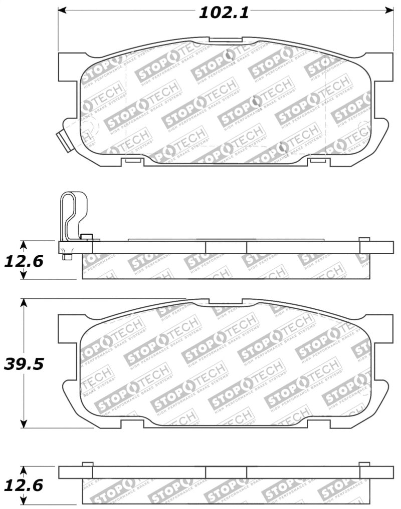 StopTech Performance 01-05 Miata w/ Sport Suspension Rear Brake Pads D891 - 0