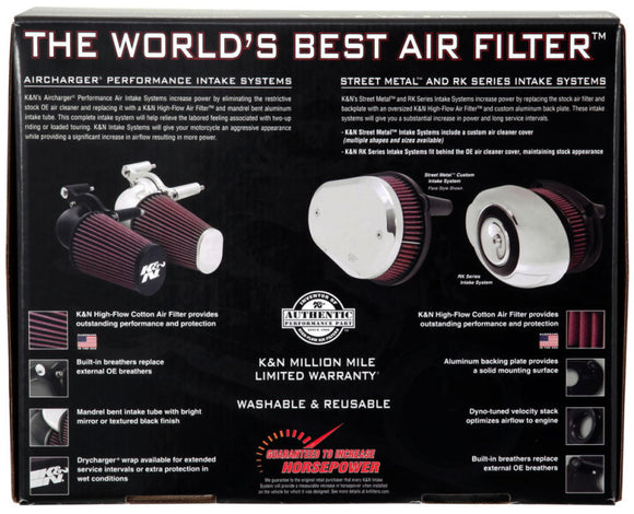 K&N Oval Red 9in Intake System for Harley-Davidson