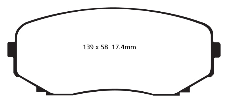 EBC 11-14 Ford Edge 2.0 Turbo Redstuff Front Brake Pads