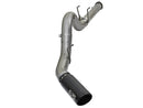 aFe Large Bore-HD 5in DPF Back 409 SS Exhaust System w/Black Tip 2017 Ford Diesel Trucks V8 6.7L(td)-1
