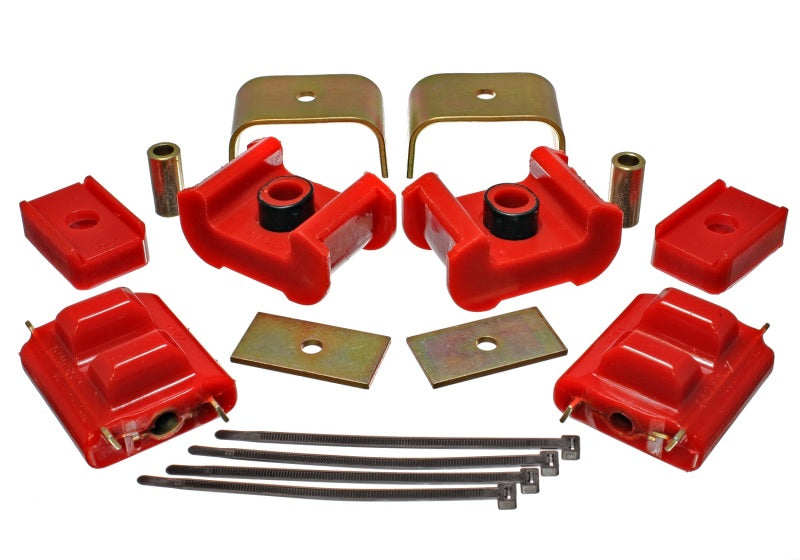 Energy Suspension 73-84 K5 Blazer 4WD Fullsize Red Complete Motor&Trans Mount Set Zinc Finish - 0