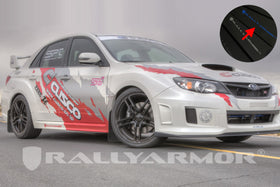 Rally Armor 11-14 Subaru WRX/STI (Sedan Only) Black UR Mud Flap w/Blue Logo - 0