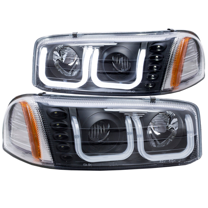 ANZO 1999-2006 Gmc Sierra 1500 Projector Headlights w/ U-Bar Black - 0