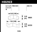 Hawk 1987-1993 Ford Mustang GT 5.0 HPS 5.0 Front Brake Pads-2