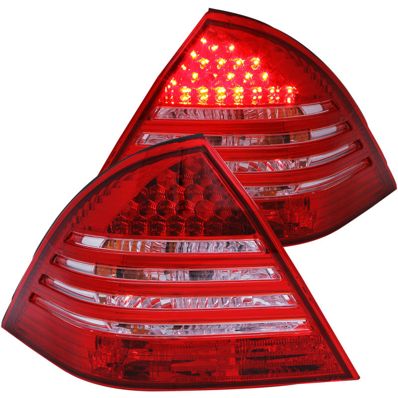 ANZO 2001-2004 Mercedes Benz C Class W203 Taillights Red/Smoke - 0