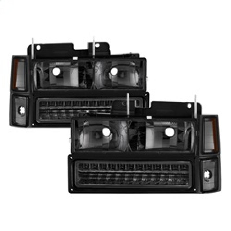 Xtune 92-94 Blazer Full Size Corner/LED Bumper Headlights Smoke HD-JH-CCK88-LED-AM-SM-SET - 0