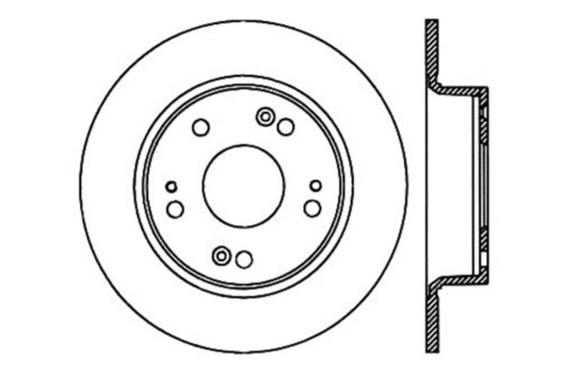 StopTech 09-10 Acura TSX / 08-10 Honda Accord Coupe/05-10 Sedan Left Rear Slotted & Drilled Rotor - 0