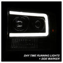 Spyder 99-04 Ford F250 Super Duty Projector Headlights - Light Bar - Black PRO-YD-FF25099V2-LB-BK-15