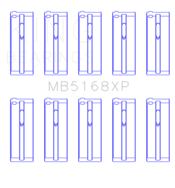 King Engine Bearings Honda H22 50mm Journal Crankshaft Main Bearing Set