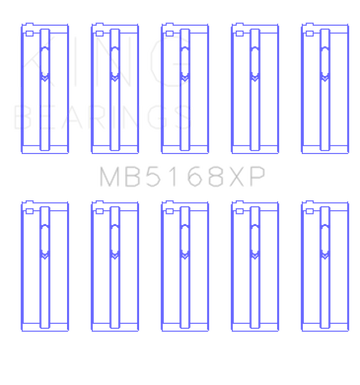 King Engine Bearings Honda H22 50mm Journal Crankshaft Main Bearing Set - Size STDX