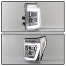 Spyder 11-16 Ford F-250/F-350 V2 Projector Headlights - Light Bar DRL - Chrome PRO-YD-FS11V2-LB-C-13