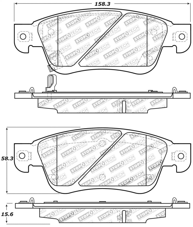 StopTech Performance 07-08 Infiniti G35 2WD Sedan / 08 Infiniti G37 Coupe Front Brake Pads - 0