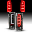 ANZO 1987-1996 Ford F-150 LED Taillights Black Housing Clear Lens (Pair)-7