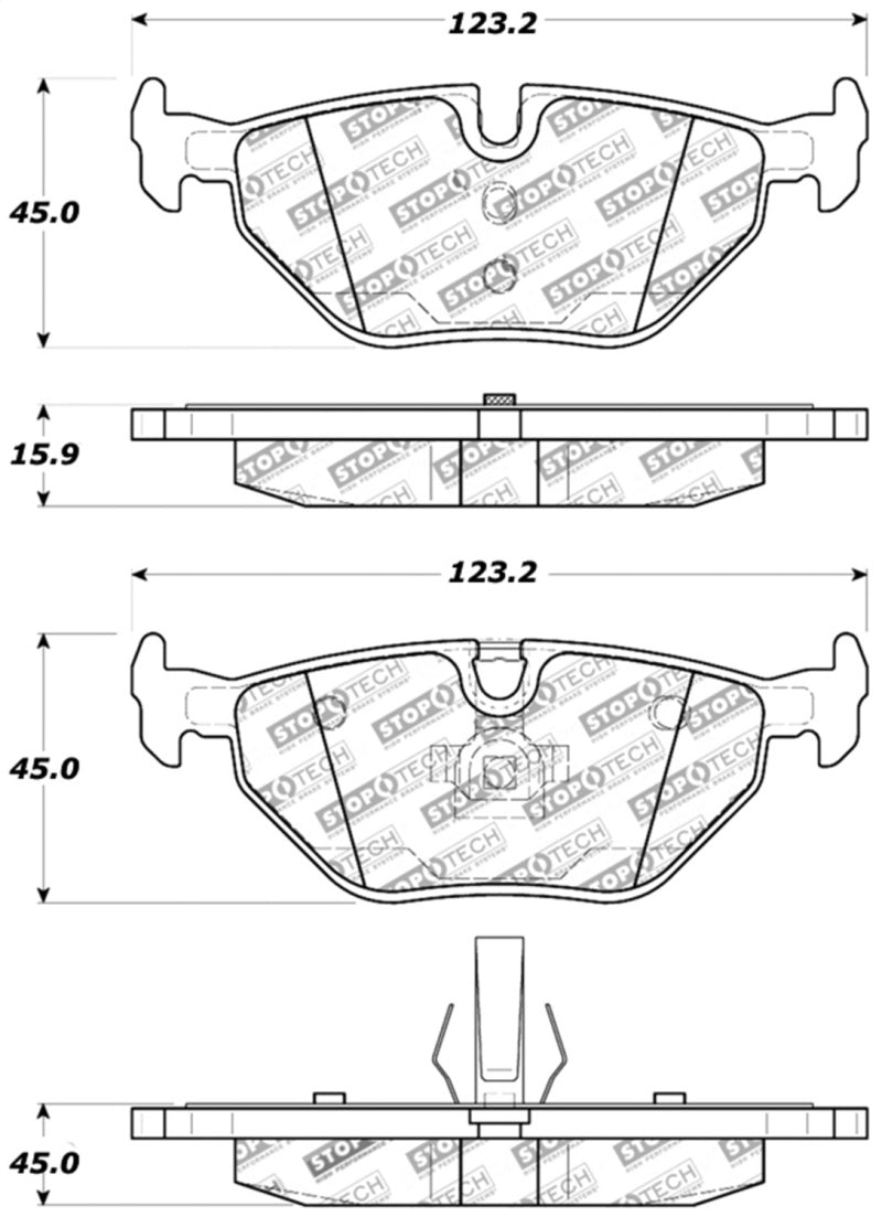 StopTech Performance 01-02 BMW Z3 / 03-09 Z4 / 10/90-07 3 Series / 99-09 Saab 9-5 Rear Brake Pads - 0