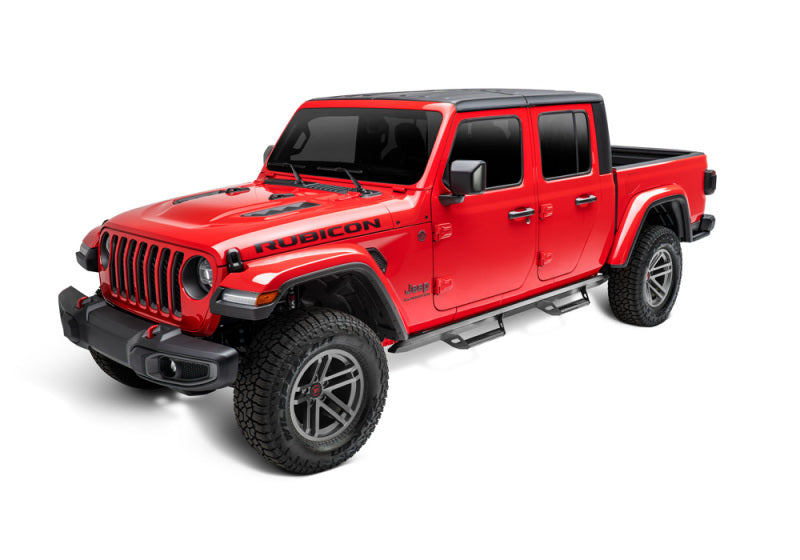 N-Fab Predator Pro Step System 2019 Jeep Wrangler JT 4DR Truck Full Length - Tex. Black - 0