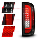 ANZO 15-21 GMC Canyon Full LED Taillights w/ Red Lightbar Black Housing/Clear Lens-9