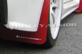 Rally Armor 07-17 Mitsubishi Lancer Red UR Mud Flap w/ White Logo - 0
