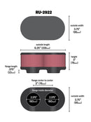 K&N Filter Universal Filter 2 3/4 inch Dual Flange GSXR Oval (2/Box)-3