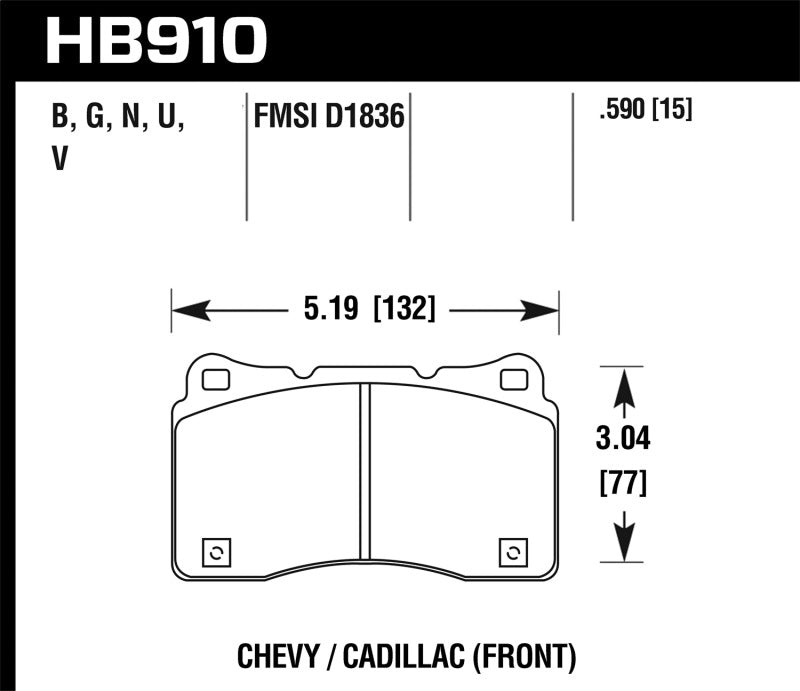 Hawk 15-16 Cadillac XTS / Chevrolet Corvette DTC-60 Front Brake Pads - 0