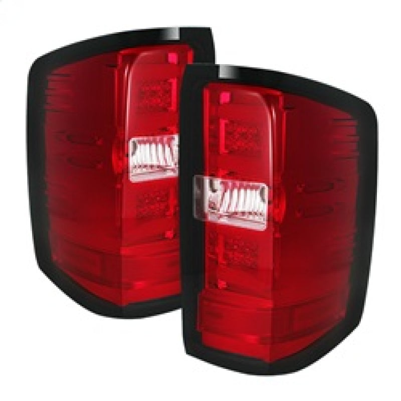 Spyder Chevy 1500 14-16 Light Bar LED Tail Lights Red Clear ALT-YD-CS14-LBLED-RC - 0