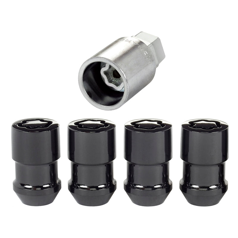 McGard Wheel Lock Nut Set - 4pk. (Cone Seat) M12X1.5 / 19mm & 21mm Dual Hex / 1.46in. Length - Black - 0