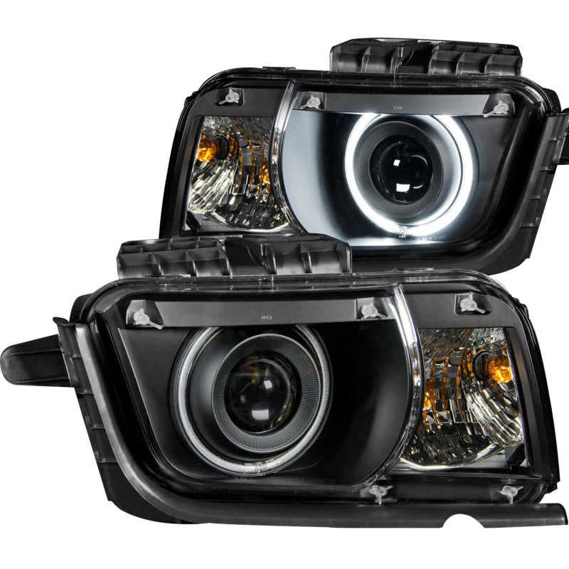 ANZO 2010-2013 Chevrolet Camaro Projector Headlights w/ Halo Black (CCFL) - 0