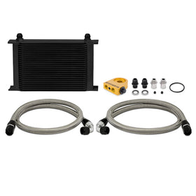 Mishimoto Universal Thermostatic 25 Row Oil Cooler Kit (Black Cooler) - 0