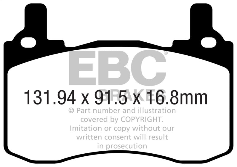 EBC 2017+ Kia Stinger 3.3L Twin Turbo Redstuff Rear Brake Pads - 0