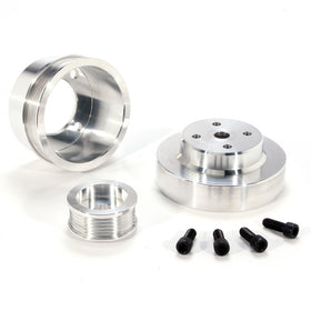 BBK 86-93 Mustang 5.0 Underdrive Pulley Kit - Lightweight CNC Billet Aluminum (3pc) - 0