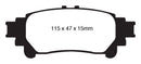 EBC 10+ Lexus RX350 3.5 (Japan) Greenstuff Rear Brake Pads-10
