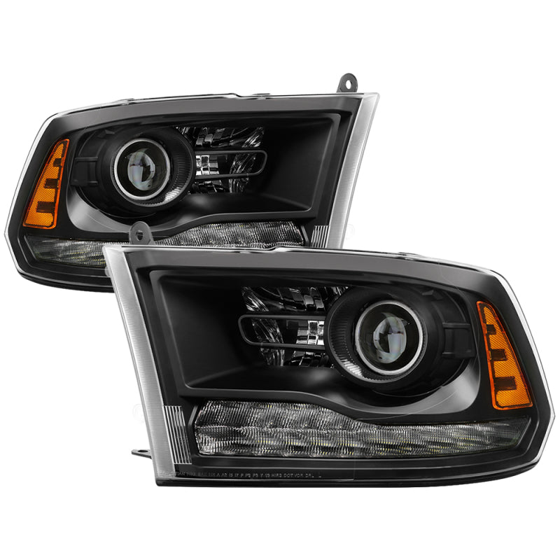 xTune Dodge Ram 13-17 ( w/ Factory Projector LED) Projector Headlight - Black HD-JH-DR13-P-BK - 0