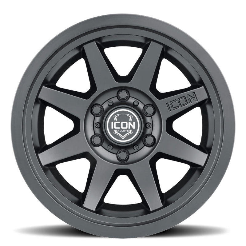 ICON Rebound 17x8.5 6x5.5 0mm Offset 4.75in BS 106.1mm Bore Satin Black Wheel - 0