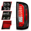 ANZO 15-21 Chevrolet Colorado Full LED Tail Lights w/ Red Lightbar Black Housing Clear Lens-8
