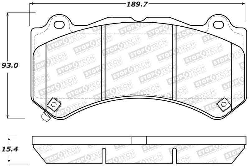 StopTech Performance 09-15 Cadillac CTS Front Brake Pads - 0