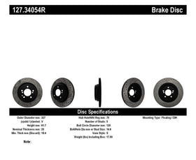 StopTech 00-03 BMW M5 (E39) Slotted & Drilled Right Rear Rotor - 0