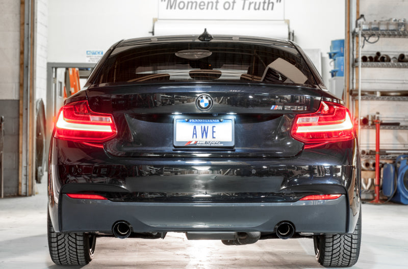 AWE Tuning BMW F22 M235i / M240i Touring Edition Axle-Back Exhaust - Diamond Black Tips (102mm) - 0