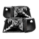 xTune Ford Ranger 93-97 Crystal Headlights w/ Corner Lights 4pcs Sets Black HD-JH-FR93-SET-BK-2