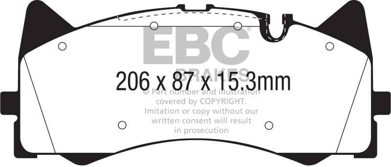 EBC 2015+ Mercedes-Benz C63 AMG (W205) 4.0L Twin Turbo Redstuff Front Brake Pads - 0