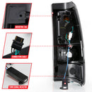 ANZO 1999-2002 Chevy Silverado 1500 LED Taillights Plank Style Black w/Clear Lens-6