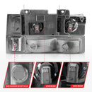 ANZO 88-98 Chevrolet C1500 Crystal Headlights Chrome Housing w/ Signal and Side Marker Lights-3