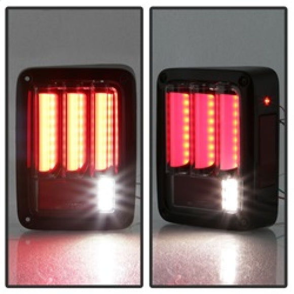 Spyder 07-16 Jeep Wrangler Version 2 Light Bar LED Tail Lights - Smoke (ALT-YD-JWA07V2-LBLED-BSM)