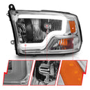 ANZO 2009-2018 Dodge Ram 1500/ 2500/ 3500 Crystal Headlights w/ Light Bar Chrome Housing-8