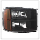xTune GMC Sierra 07-13 Crystal Headlights Black HD-JH-GSIE07-AM-BK-9