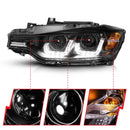 ANZO 2012-2015 BMW 3 Series Projector Headlights w/ U-Bar Black-17