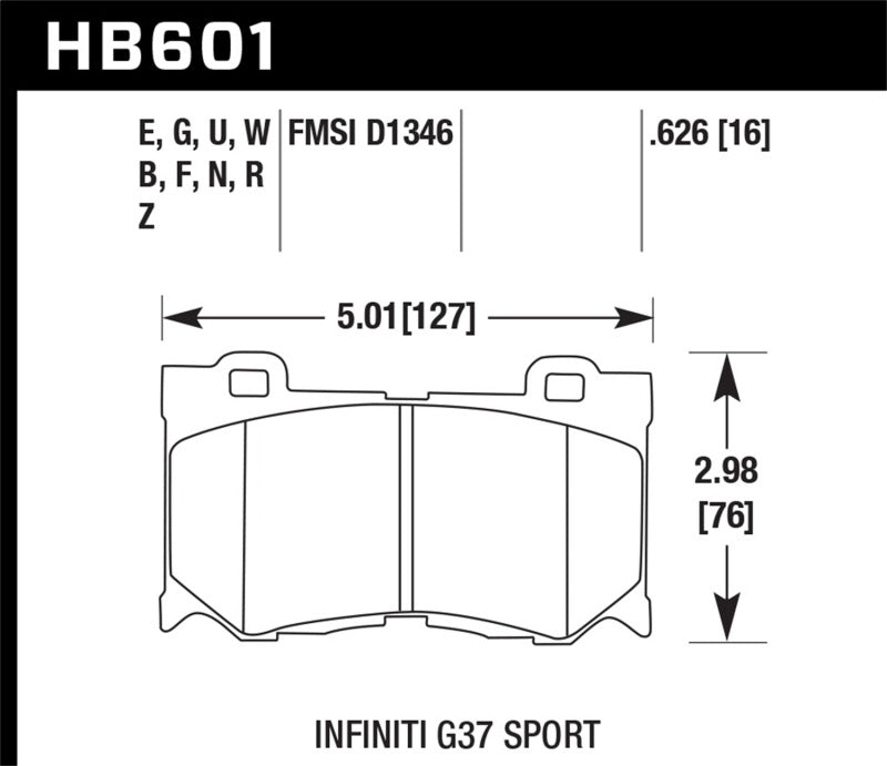 Hawk Infiniti G37 Sport HP+ Street Front Brake Pads - 0