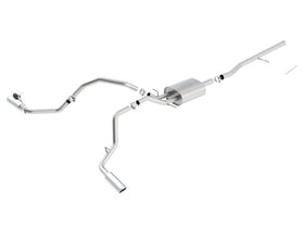 Borla 14 Silv/Sierra C/B Exhaust S-Type 1500 5.3L V8 AT/MT 2&4WD Ext Cab Split Side Exit - 0