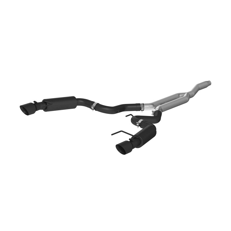 MBRP 15-19 Ford Mustang EcoBoost 2.3L Black 3in Cat Back Dual Split Rear Exit (Race Version) - 0