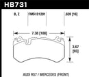 Hawk 13-16 Mercedes SL Class / 16-17 Audi RS7  Performance Ceramic Front Brake Pads-2