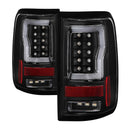Spyder 04-08 Ford F-150 Projector Tail Lights - Light Bar DRL LED - Black ALT-YD-FF15004V2-LBLED-BK-1